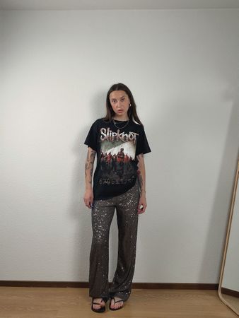 Sparkly Sequined Wide Leg Pants 
