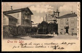AK Wyl, Platz mit Brunnen und Häusern