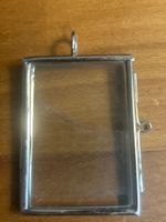 Mini Bilderrahmen Anhänger, Glas Metall Vintage Stil