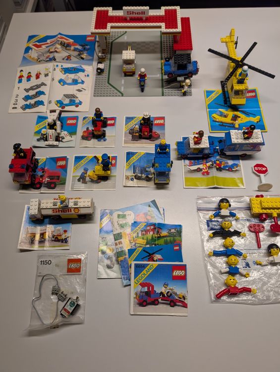 Lego 6371 Shell Tankstelle, viele diverse Fahrzeuge inkl.OBA (Gebraucht ...