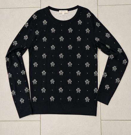 Pull-over Moncler bleu marine motif logo taille M occasion