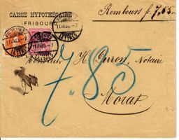 Brief, Fribourg  - Murten 1883