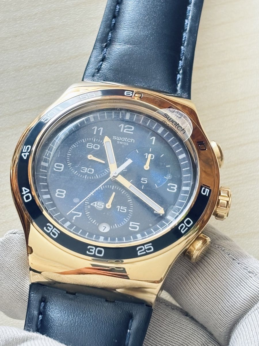Swatch Orologi: Swatch Irony Chronograph goldfarben blau – Nuovo (secondo la descrizione) da Grenchen venduto da chththl 4