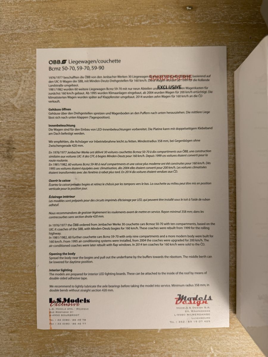 LS Models Modellini di ferrovie: L.S Models ÖBB LIEGEWAGEN  Bcmz SONDEREDITION – Nuovo e nell'imballaggio originale da Zürich venduto da Volanbusz 2