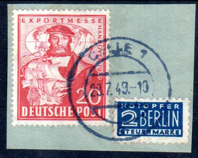 Tutti i francobolli: 1949 DEUTSCHE POST EXPORTMESSE + NOTOPFER BERLIN - MA145 – Usato da Losone venduto da EM2019