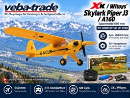 Skylark Piper J3, 650mm, RTF mit Gyro, gelb