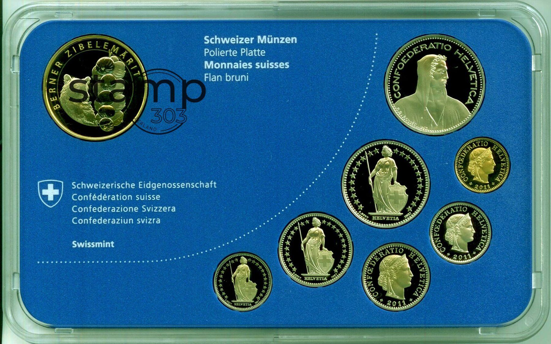 Alle Münzen: Schweizer Münzsatz 2011 poliert – Neu und originalverpackt aus Eggersriet von stamp303 1