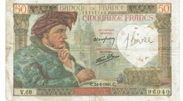 Frankreich 50 Francs 24.04.1941 SS+