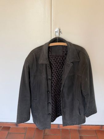 Rindsnappa-Lederjacke von C&A dunkelgrau, gepflegter Zustand