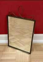Schöner Messing Spiegel vintage Wandspiegel 50s brass mirror