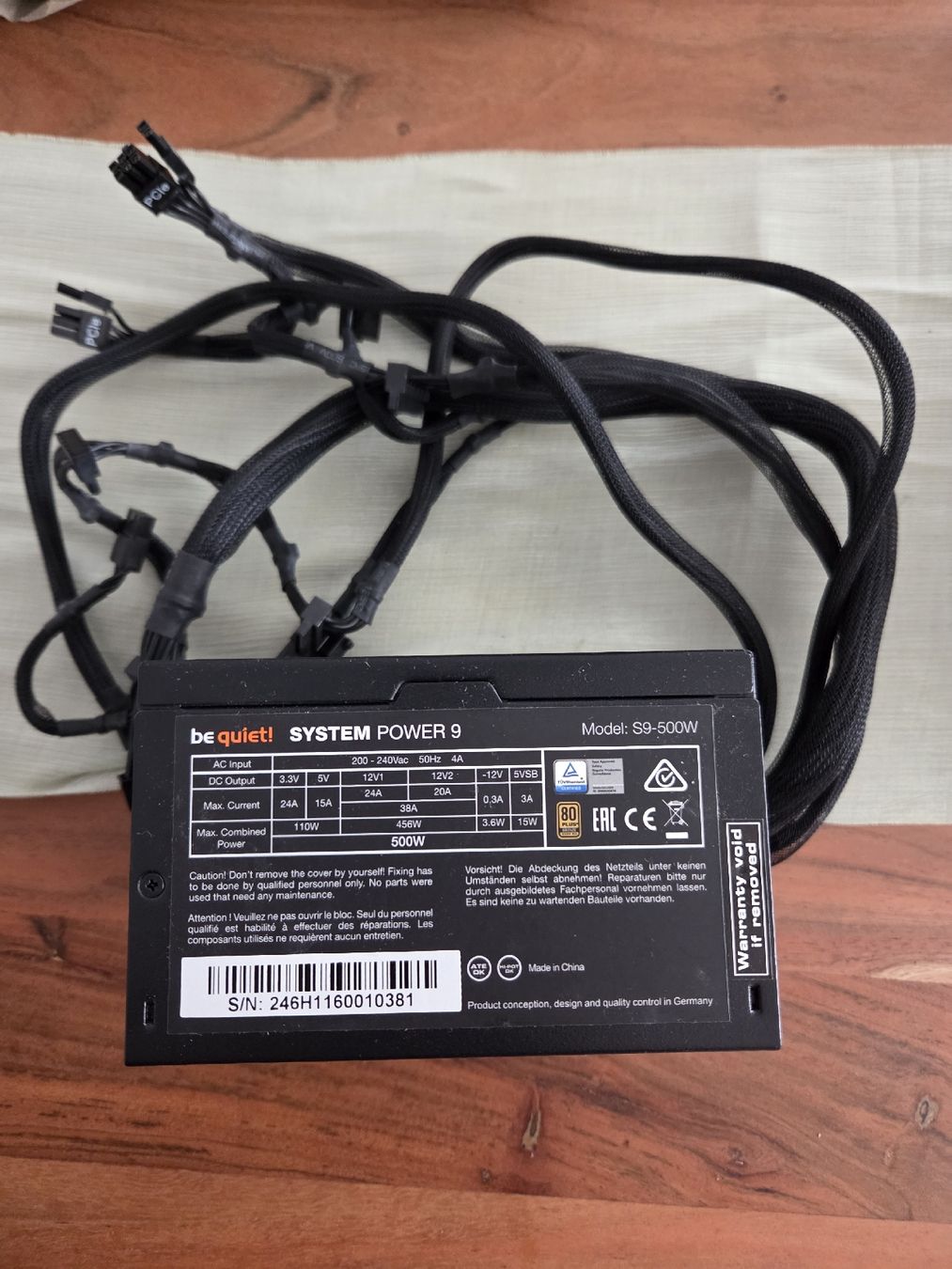 beQuiet! Componenti elettronici: be quiet! System Power 9 500W Netzteil – Usato da Alterswil FR venduto da Agape07