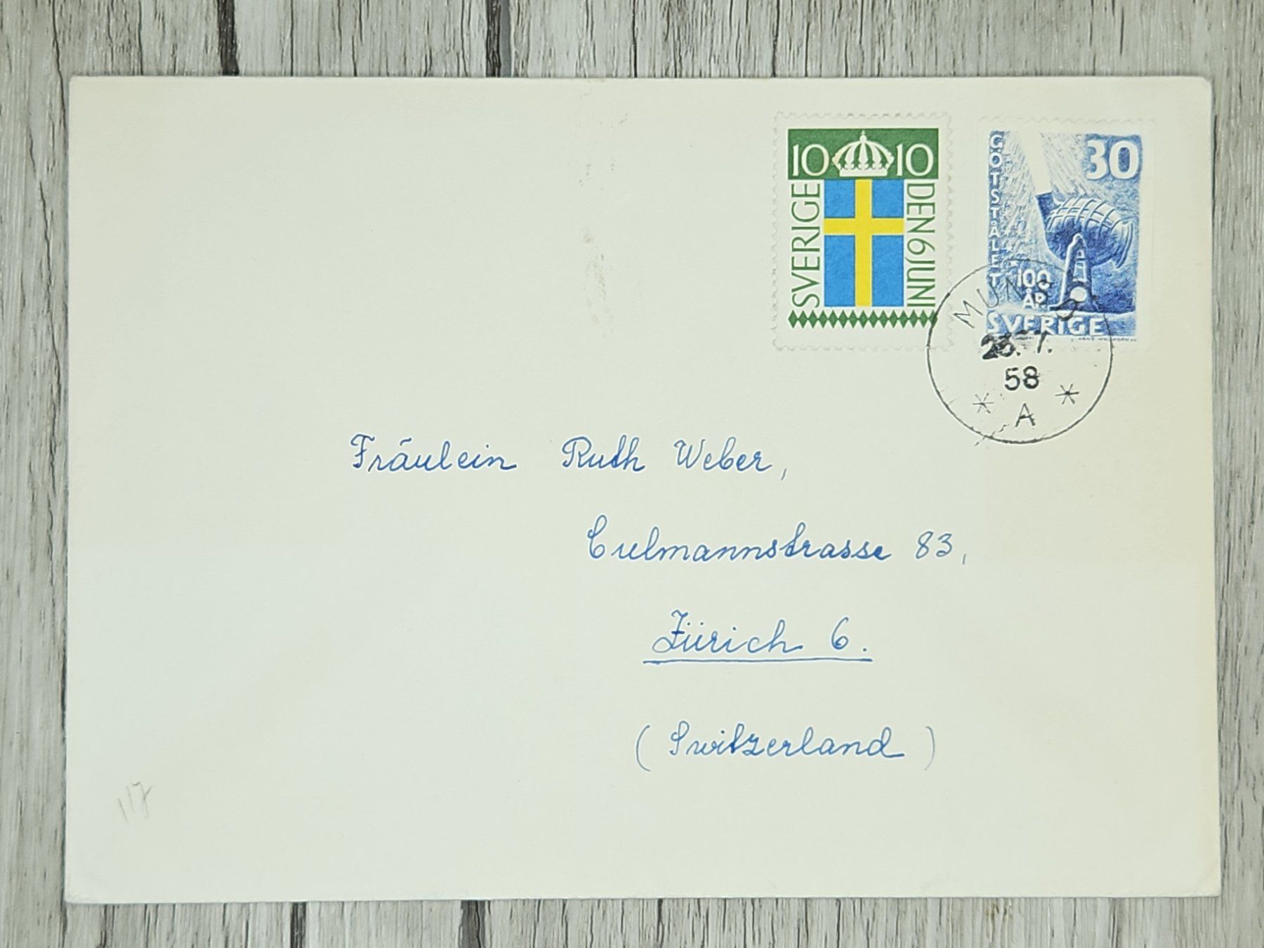 Tutti i francobolli: CL14 Enveloppe + Timbre Sverige 1958 – Usato da Cousset venduto da Patrick_Collections