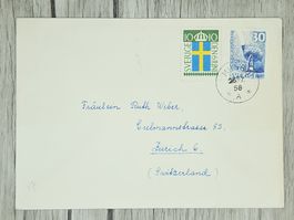 CL14 Enveloppe + Timbre Sverige 1958