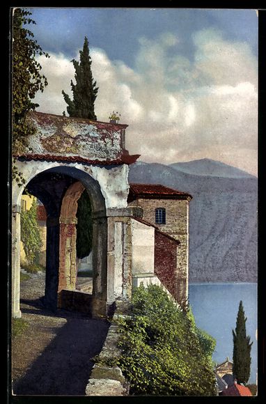 Cartoline postali: Morcote /Lago di Lugano, Arkaden und See – Usato da Berlin venduto da bartko-reher