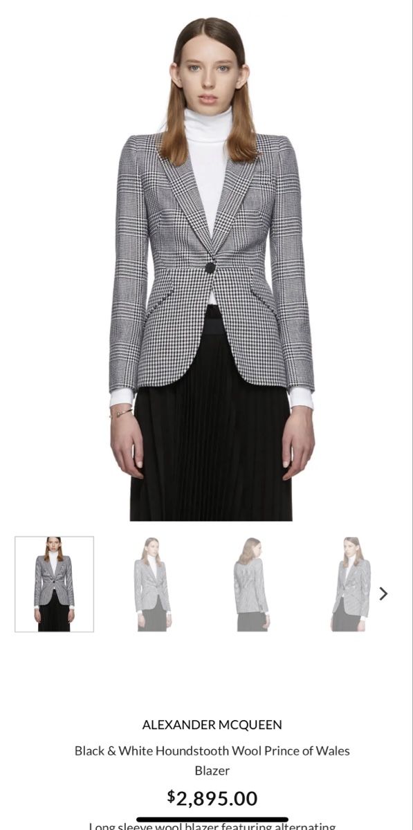 Giacche: Alexander McQueen Houndstooth Wool Blazer – Nuovo (secondo la descrizione) da Zürich venduto da Heisenberg27