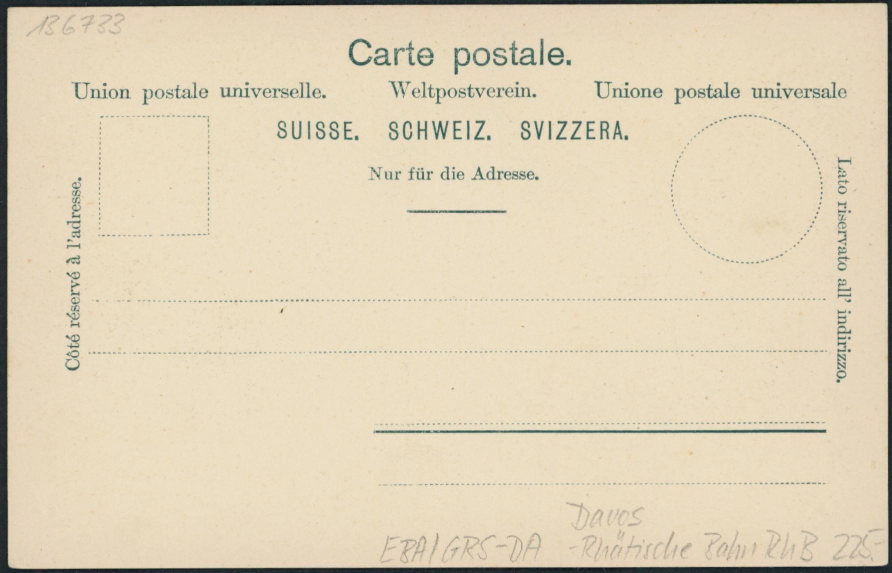 Cartoline postali: GRS Davos - Bahnhof - Rhätische Bahn RhB – Nuovo (secondo la descrizione) da Schindellegi venduto da leecollect 1