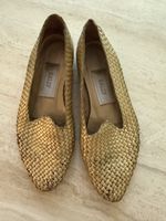 Vintage BALLY Loafers Leder gold 38