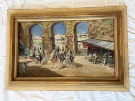 Ölgemälde Manuel Osuna signiert Vintage Original