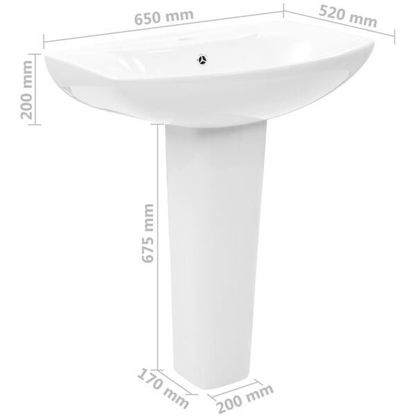 Lavabi & lavandini: Freistehendes Waschbecken mit Säule Keramik, Gratisversand – Nuovo e nell'imballaggio originale da Lausanne venduto da VIda-Mobel 3