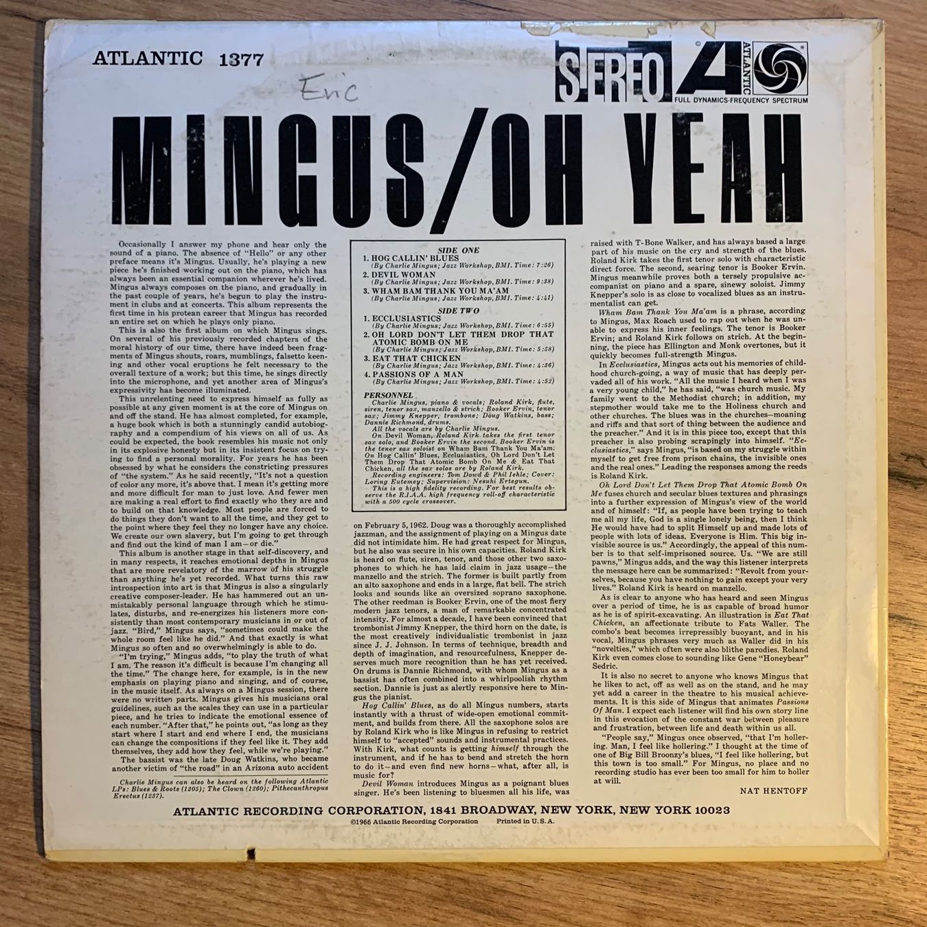 Dischi in vinile: CHARLES MINGUS - OH YEAH...RE US 1969...VG+/VG+ – Usato da Gals venduto da Diskopatshop 1