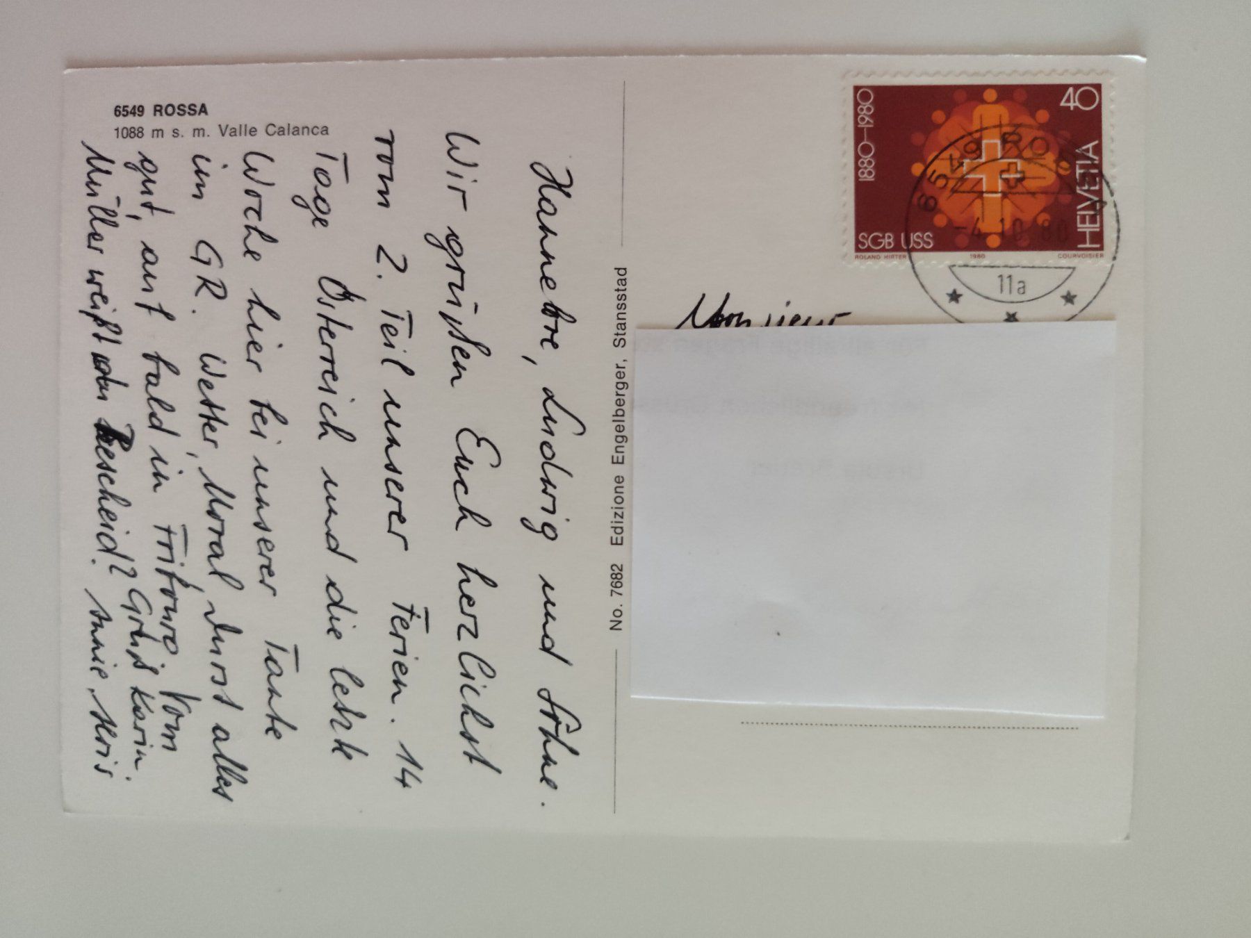 Cartoline postali: Rossa, Val Calanca, Graubünden dat. 1980 – Usato da Ohmstal venduto da Lebensfreude05 1