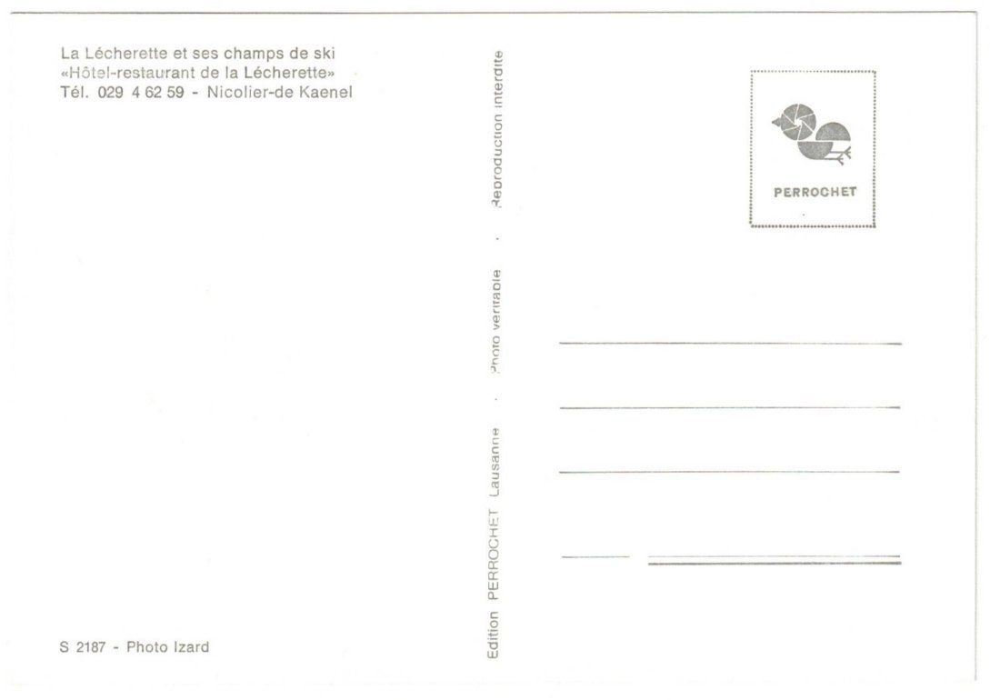 Cartoline postali: Col des Mosses - Retaurant + Skilift Lécherette – Usato da Binningen venduto da Mountainrider 1