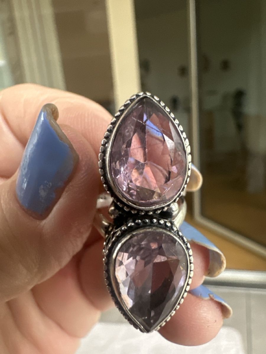 Anelli: Doppel Kunzit Edelstein Ring, 925 Silber, Grösse 57  – Nuovo e nell'imballaggio originale da Kriens venduto da Hortensie6 4