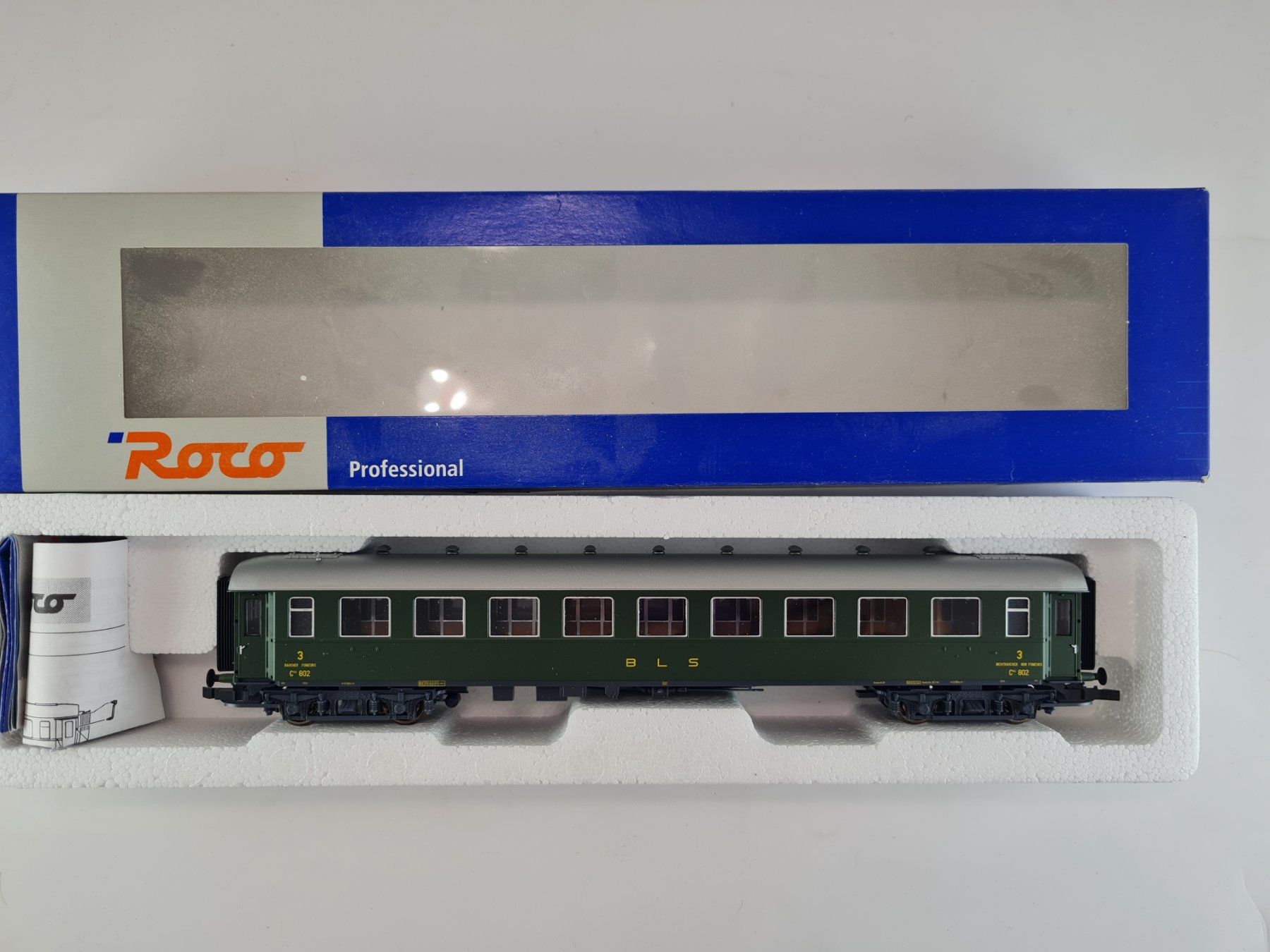 ROCO 45318 BLS Stahlwagen C4ü802 3. Klasse (3) H0 1:87 (Neu (gemäss ...