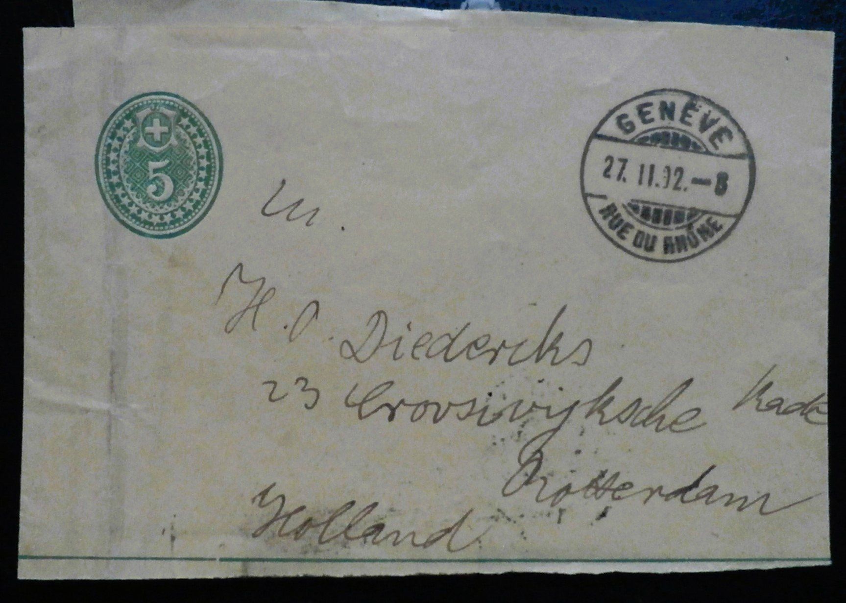 Alle Briefmarken: CH Brief 1902 Geneve-Rotterdam – Gebraucht aus Kehrsatz von Bernherb2