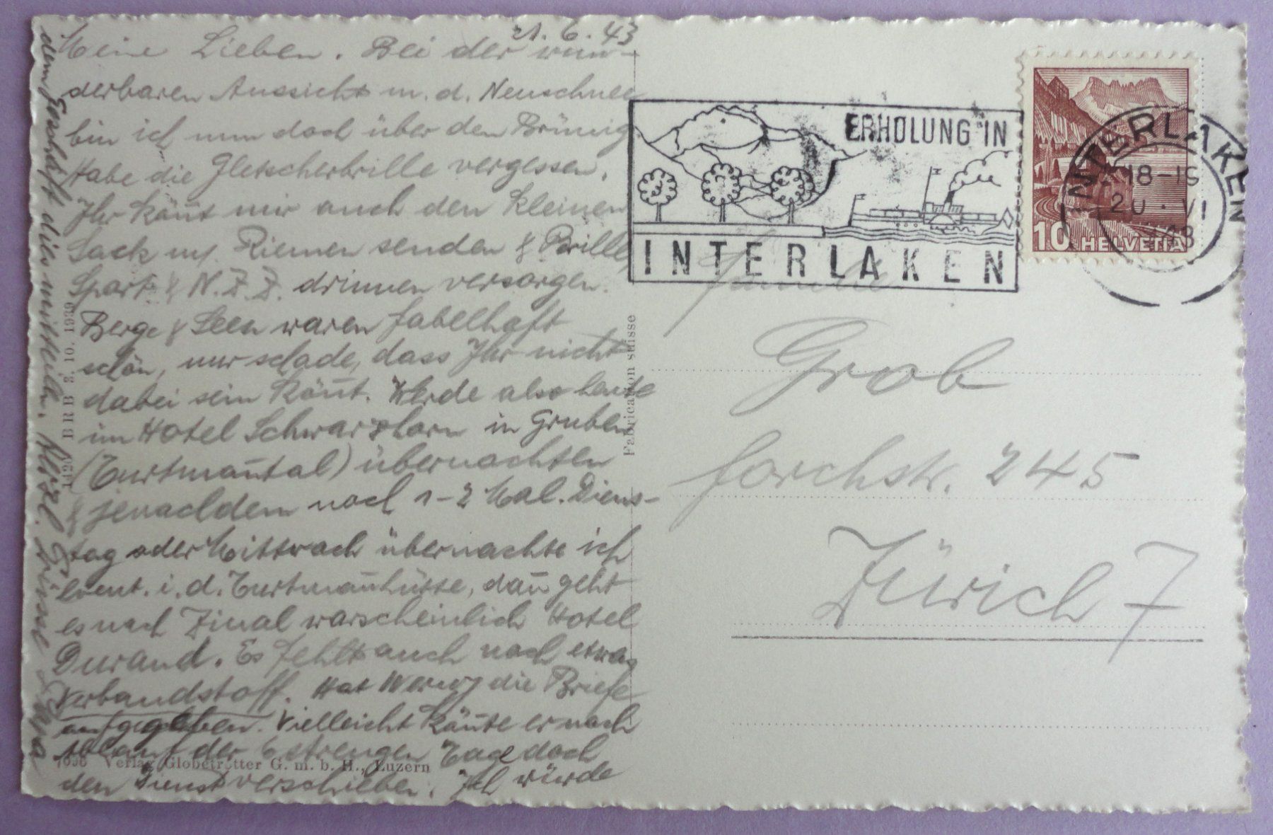 Cartoline postali: Brünig-Passhöhe (1004 m) – Usato da Fétigny venduto da Billy2miny 1