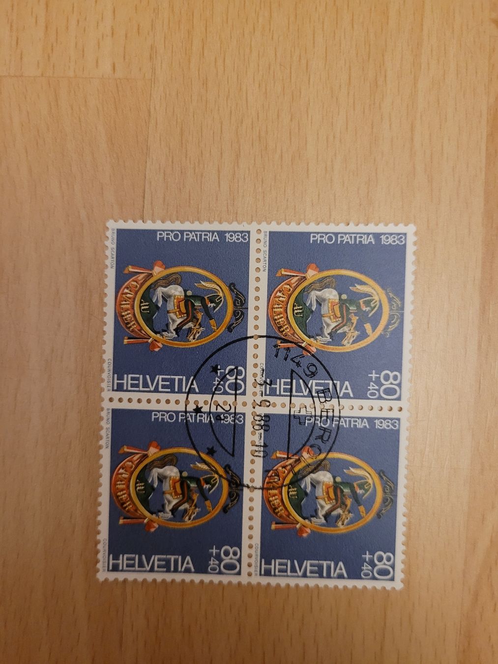 Alle Briefmarken: 4er Block Pro Patria – Gebraucht aus Inwil von Flower2325