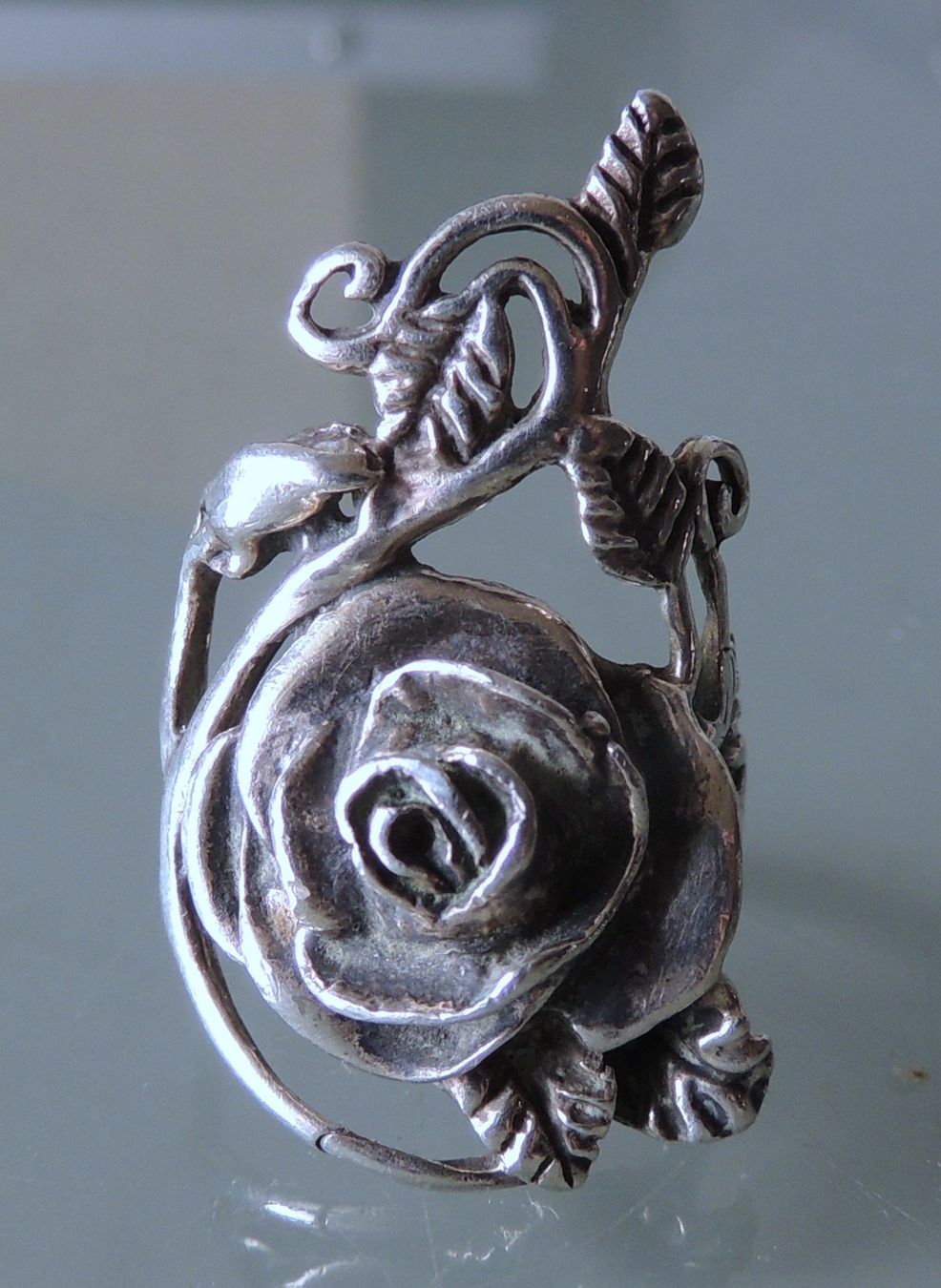 Ringe: Silber 925 Fingerring Rose Gr. 53 – Gebraucht aus Waldenburg von schaller707