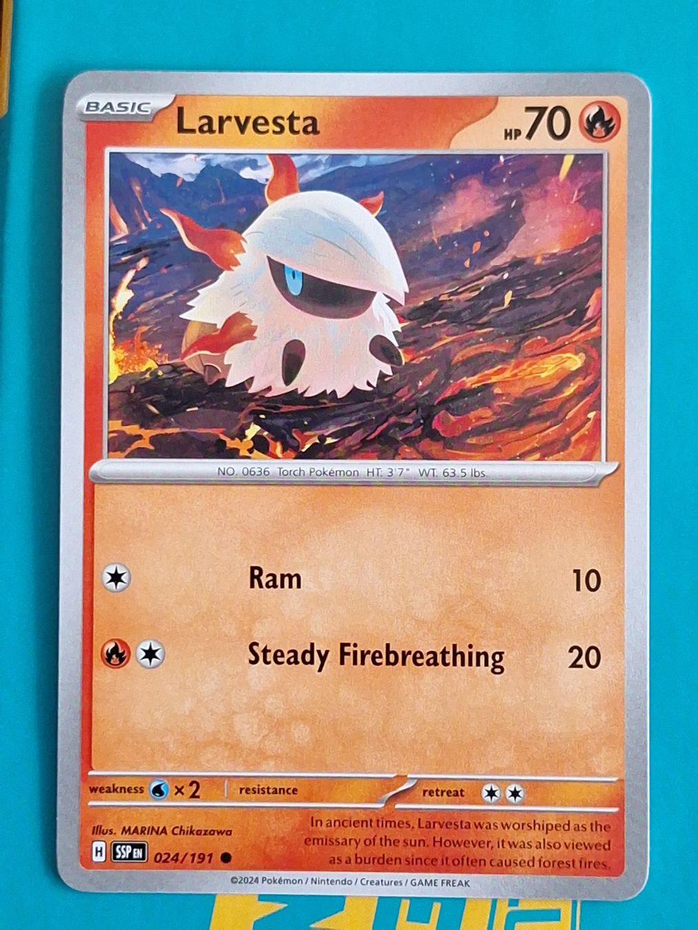 Pokémon Carte collezionabili: Larvesta - Pokemon Surging Sparks – Usato da Altstätten SG venduto da GGsGameshop