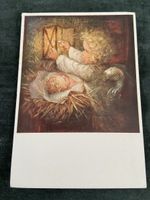 Weihnachtskarte mit Krippenszene und Kindermotiv Spötl