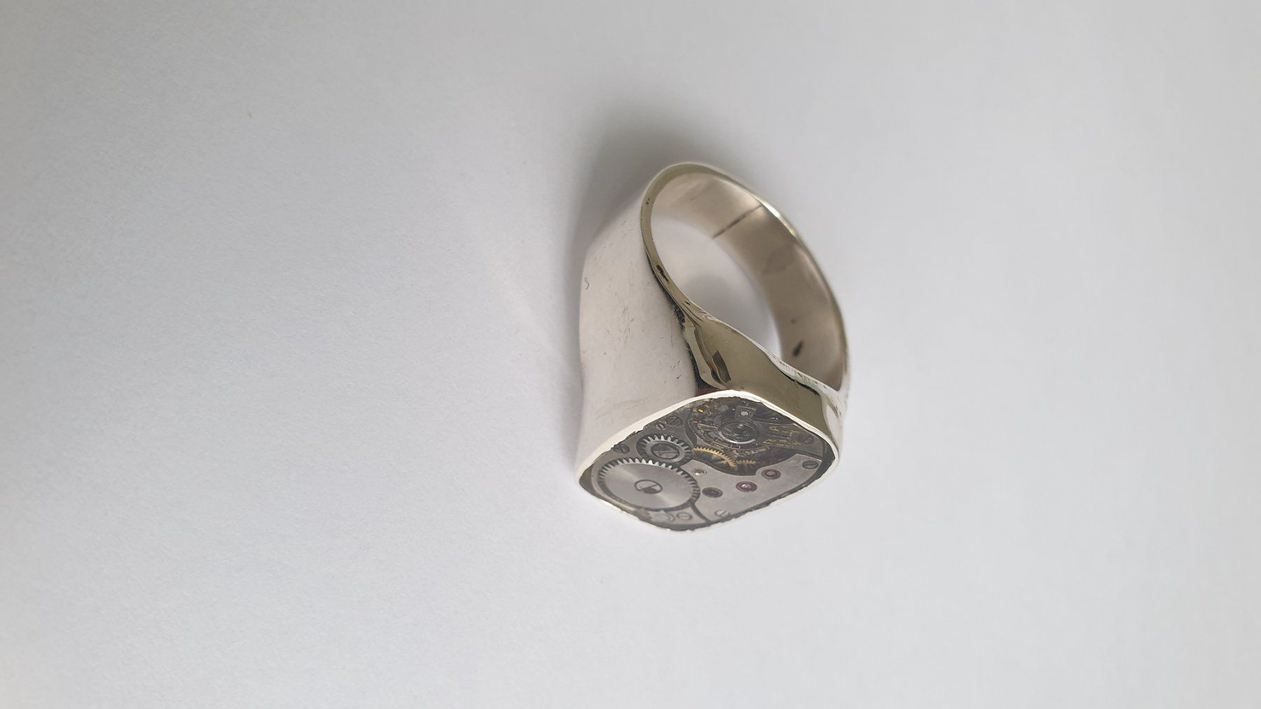 Anelli: Silberring mit mechanischen Uhrwerk hand made – Usato da Wettingen venduto da Hc41 1