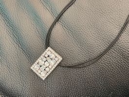 📌 Sterling Silver Pendant with Natural White Sapphires 🎯