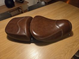 Sitzbank Piaggio Vespa GTV GTS Echtleder tobacco braun