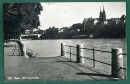 Basel, Am Rheinweg, 1953, gelaufen