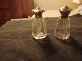 Salz und Pfefferstreuer Set, Crystal, echt Silber gestempelt