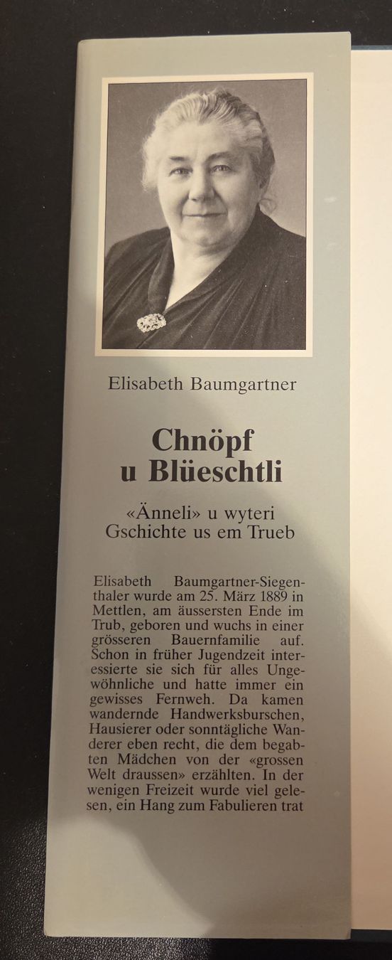 Bücher: Buch Chnöpf u Blüeschtli von Elisabeth Baumgartner – Gebraucht aus Moosseedorf von maomo 1