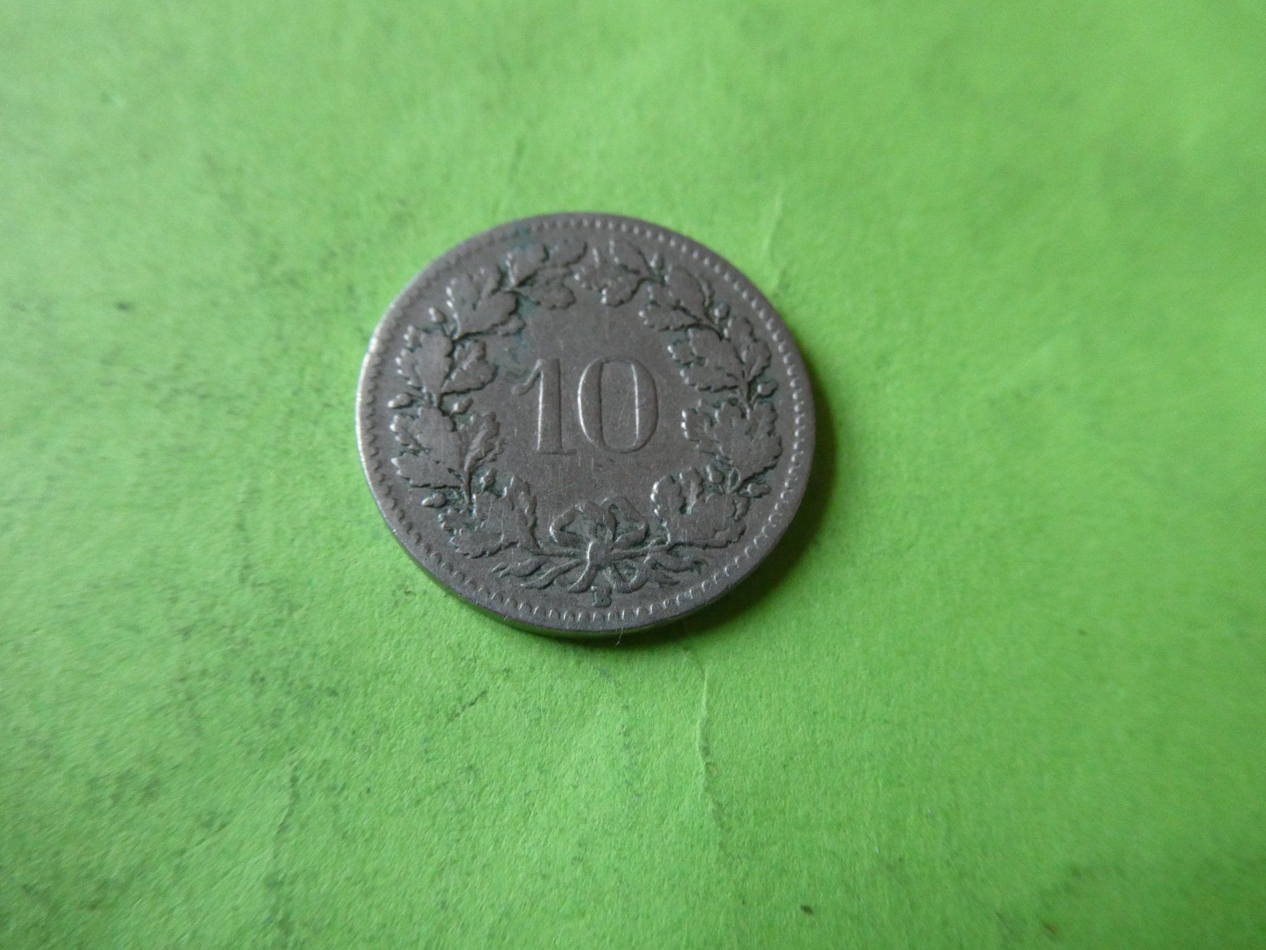 Alle Münzen: Schweiz 1909, 10 Rappen – Gebraucht aus Hinterforst von Rohusri 1