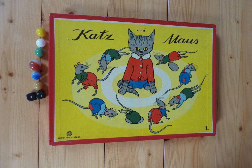 Katz und Maus, Spiel, antik, Editon Carlit, Zürich,Anleitung Kaufen auf Ricardo