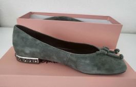 Ballerines Alma en Pena T37 Olive, comme neuves!