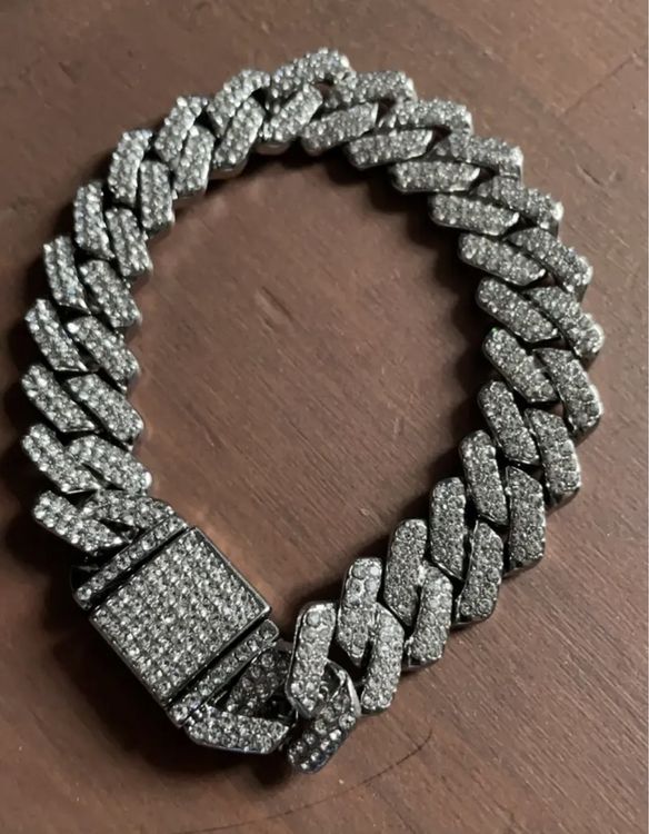 Quadri Bracelet Chaîne Cubain Argent 925 Made In Italy - Maillon 5 Mm - Longueur 19 Cm - Homme/Femme