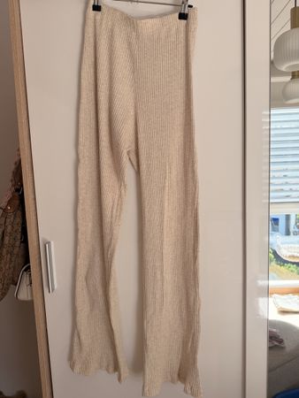 Rippstrick Hose beige Grösse S H&M