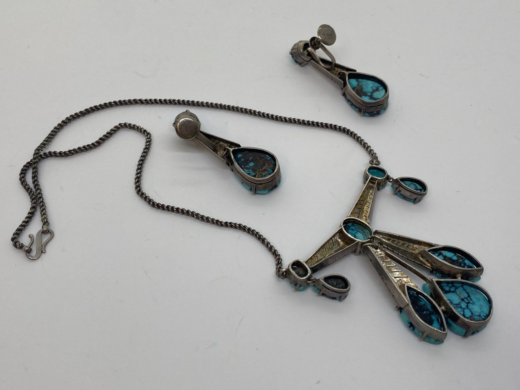 Catenine: Collier mit Ohrschmuck Türkis 45cm Silber /i424 – Usato da Bern venduto da JMsoehne1987 5