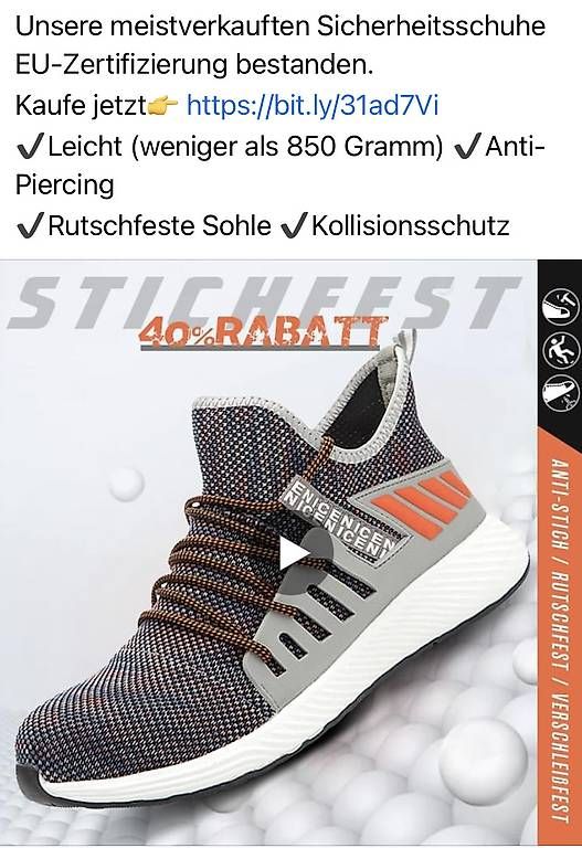 Herrenschuhe: Sicherheitschuhe Gr. 39 , ganz neu – Gebraucht aus Muri AG von bobmol