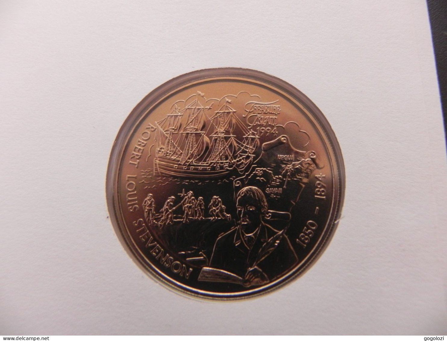 Tutti le monete: Samoa 5 Dollars 1994  Centenary Death Robert Louis Stevenson – Usato da Biel/Bienne venduto da Gogolozi 3