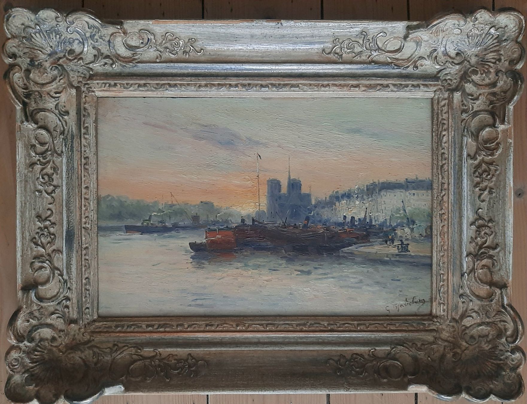 Gemälde: Impressionistisches Gemälde Gustave Madelain Paris Seine – Gebraucht aus Arbon von torso444