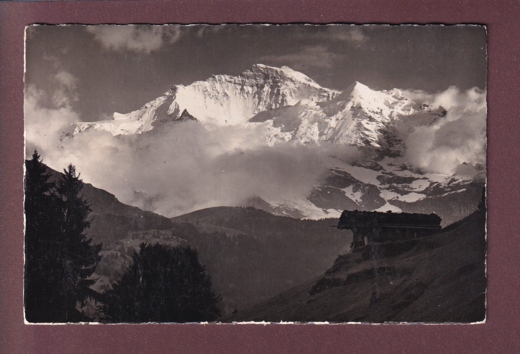 Ansichtskarten: JUNGFRAU - Abendlicht - 1947 – Gebraucht aus Pully von nicecards